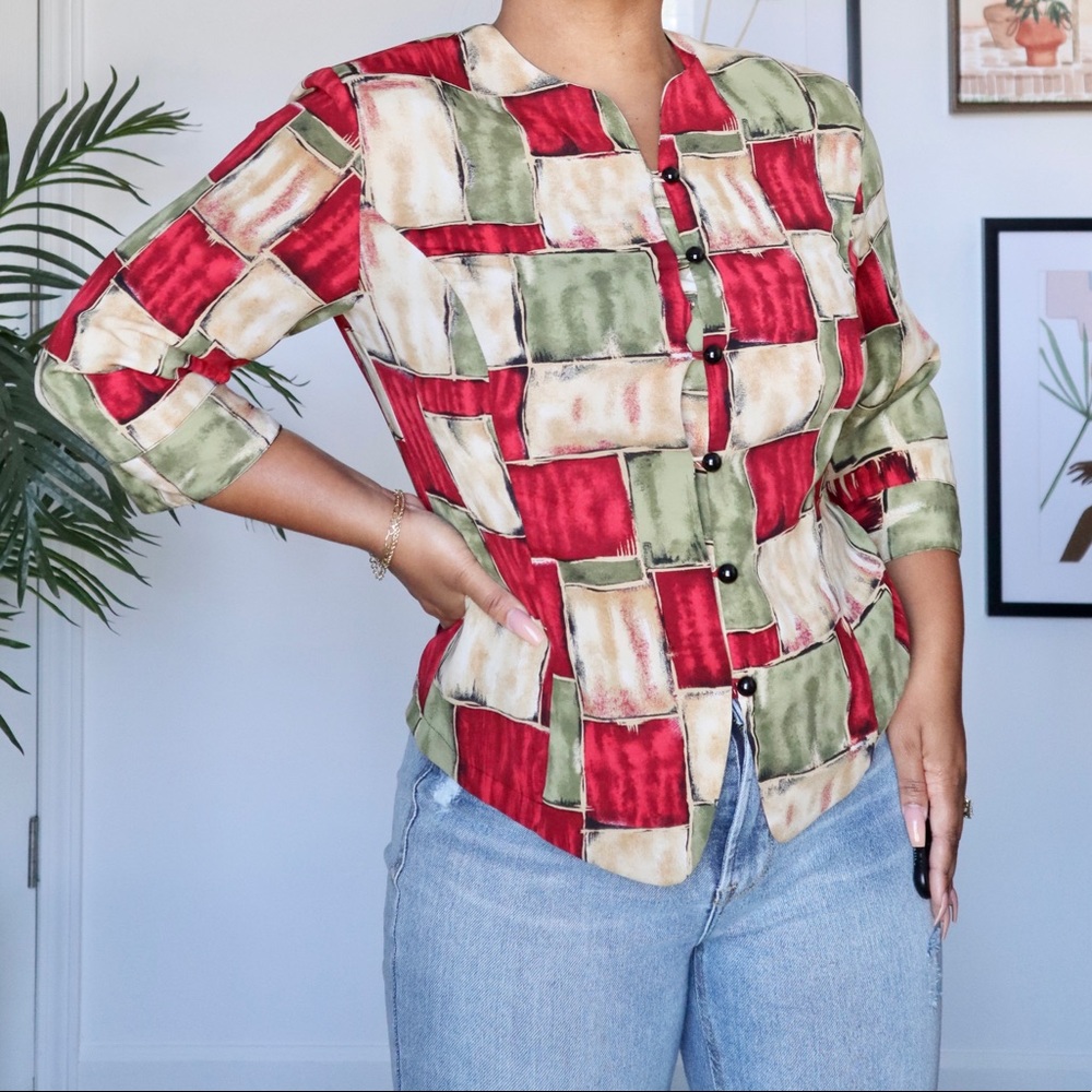 🟢 Kathy Che Retro Blouse 🔴